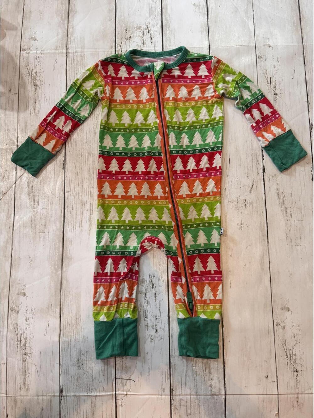 Little Bum Bums Bamboo Christmas Tree Zippy Pajamas 6-9 Months